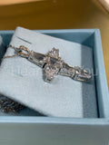 1.2ct Asscher Cut Simulated Diamond Cross Pendant 14k White Gold Plated NO CHAIN