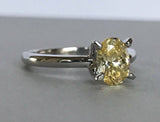 1ct Oval Yellow Sapphire Solitaire Promise Engagement Ring 14k White Gold Finish