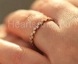 0.3ct Round Cut Moissanite Eternity Women Wedding Band 14k Yellow Gold Plated