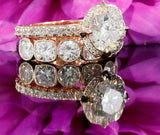 5ct Round Cut Diamond Bridal Set Engagement Ring Unique Band 14k Rose Gold Over