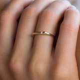 0.1ct Engagement Ring Round Cut Diamond Minimalist 14k Yellow Gold Finish