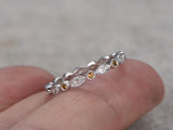 1ct Round Cut Yellow Citrine Wedding Band Milgrain Vintage 14k White Gold Finish