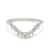 0.25ct Round Cut Diamond Wedding Band 14k Yellow Gold Finish Curved Stackable