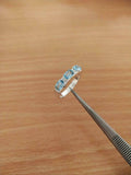2.5ct Wedding Band Oval Cut Blue Topaz Stylish Three Stone 14k White Gold Finish