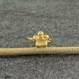 0.5ct Engagement Ring Round Cut Yellow Citrine Flower 14k Yellow Gold Finish