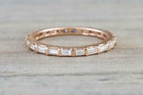 0.5ct Baguette Cut Diamond Wedding Band 14k Rose Gold Finish Channel Set Dainty