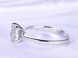 1ct Round Brilliant Cut Diamond Engagement Ring Solitaire 14k White Gold Finish