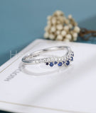 0.55ct Round Cut Moissanite Curved Women Wedding Band 14k White Gold Plated