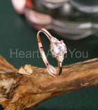 0.5ct Round Cut Simulated Morganite Trilogy Engagement Ring 14k Rose Gold Plated