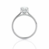 3Ct Cushion Diamond Hidden Halo Solitaire Engagement Ring 14K White Gold Finish