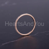 0.2ct Round Cut Moissanite Minimalist Women Wedding Band 14k Rose Gold Plated