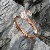 2Ct Oval Cut VVS1 Diamond Classic Engagement Solitaire Ring 14K Rose Gold Finish