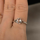 1.5ct Oval Peach Morganite Promise Solitaire Engagement Ring 14k White Gold Over