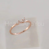 0.2ct Marquise Cut Simulated Diamond Minimalist Ring 14k Yellow Gold Plated