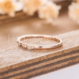 0.3ct Round Cut Moissanite Anniversary Women Wedding Band 14k Rose Gold Plated