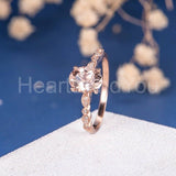 1.5ct Oval Cut Simulated Morganite Solitaire Accents Ring 14k Rose Gold Plated