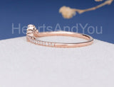 0.5ct Marquise Cut Simulated Diamond Curved Wedding Band 14k Rose Gold Plated