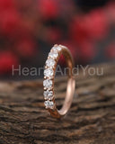 0.35ct Round Cut Moissanite Half Eternity Women Wedding Band 14k RoseGold Plated