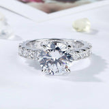 3.5Ct Round Cut Diamond Solitaire Eternity Engagement Ring 14K White Gold Finish