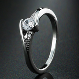 0.5ct Round Cut Diamond Engagement Ring 14k White Gold Finish Solitaire Promise