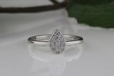 Pear Shape Solitaire Engagement Ring 1ct Round Cut Diamond 14k White Gold Finish