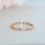 0.15ct Round Cut Moissanite Infinity Twisted Wedding Band 14k White Gold Plated