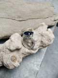 2ct Engagement Ring Emerald Blue Sapphire Braided Solitaire 14k White Gold Over