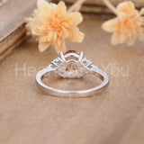 1ct Round Cut Simulated Morganite Petite Engagement Ring 14k Rose Gold Plated