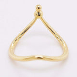 0.2ct Round Cut Moissanite Curved Stacking Wedding Band 14k Yellow Gold Plated