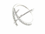 1ct Round Cut Diamond Two X Bypass Shape Unique Women Ring 14k White Gold Finish