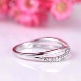 1.2ct Round Cut Diamond Infinity Style Engagement Ring Band 14k WhiteGold Finish