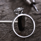 2.2ct Engagement Ring Oval Cut Diamond Accents Halo Design 14k White Gold Finish