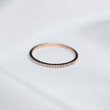 0.15ct Round Cut Diamond Wedding Band Stackable Half Eternity 14k Rose Gold Over