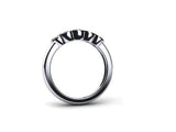 2.1ct Round Cut Alternate Sapphire Diamond Five Stone Band 14k White Gold Finish