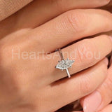 0.5ct Marquise Simulated Diamond Minimalist Solitaire Ring 14k White Gold Plated