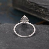 2ct Pear Cut VVS1 D Diamond Solitaire Engagement Ring 14k White Gold Finish