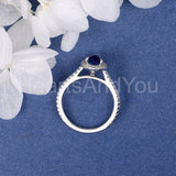 2.2ct Pear Cut Simulated Sapphire Pave Halo Engage Ring 14k White Gold Plated