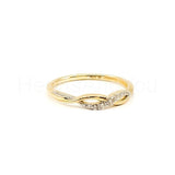 0.2ct Round Cut Moissanite Infinity Women Wedding Band 14k Yellow Gold Plated