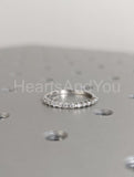 0.5ct Round Cut Moissanite Single Prong Half Eternity Band 14k White Gold Plated