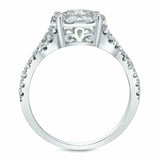 4ct Round Cut Diamond Halo Vintage Ring Band Bridal Set 14K White Gold Finish