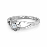 0.5Ct Round Cut Diamond Split Band Floral Engagement Ring 14K White Gold Finish