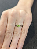 0.5ct Round Cut Simulated Green Peridot Solitaire Ring 14k Black Gold Plated