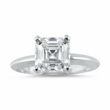 1ct Asscher Cut Diamond Solitaire Wedding Engagement Ring 14k White Gold Finish