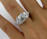 5Ct Round Cut Diamond Milgrain Antique Vintage Estate Ring 14K White Gold Finish