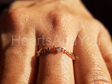 0.1ct Round Cut Moissanite Leaf Vine Wave Engagement Ring 14k White Gold Plated