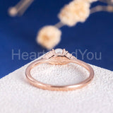 0.5ct Round Simulated Diamond Cluster Pearl Engagement Ring 14k Rose Gold Plated