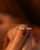 0.5ct Round Cut Simulated Ruby Minimalist Wedding Band 14k Yellow Gold Plated