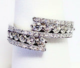 3Ct Round Cut Diamond Stylish ByPass Design Engagement Ring 14K White Gold Over