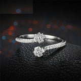 1.2ct Round Cut VVS1 Diamond Engagement Ring 18k White Gold Finish Unique Bypass