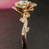 2.3ct Round Cut Diamond Engagement Ring 14k Yellow Gold Finish Flower Solitaire